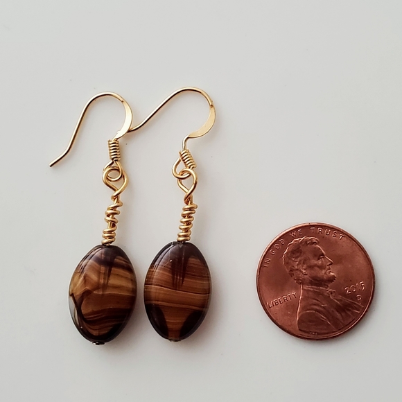 Oval Dangle Earrings - Picture 2 of 2